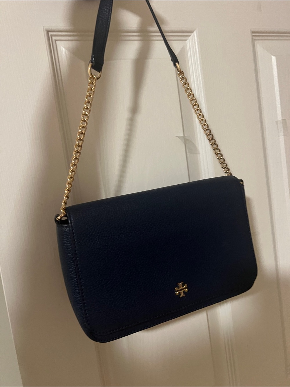 Tory Burch Navy Emerson chain  Leather Crossbody